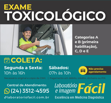 Exame Toxicológico - Laboratório Fácil