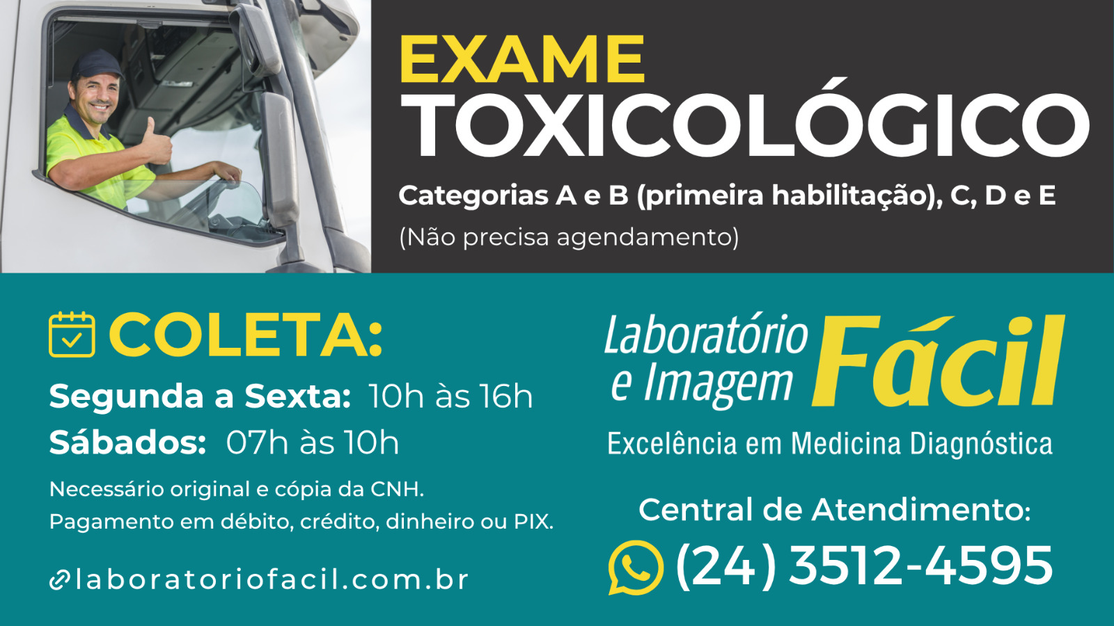 Exame Toxicológico - Laboratório Fácil